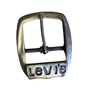 Belt Buckle Levi Strauss Clothing Company Solid Brass Buckle 1980s USA
